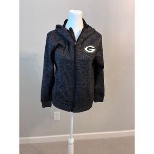 NFL‎ Team Apparel Green Bay Packers Kids Full Zip Hoodie Sweatshirt Size L